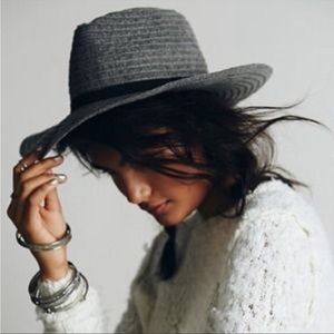 Free people gray floppy Miller brim boho hat
